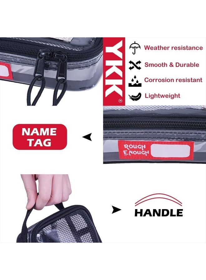 RE ROUGH ENOUGH حقيبة أدوات النظافة المعتمدة من TSA واضحة للسفر، حقيبة فرشاة الأسنان، حقيبة مجموعة الحلاقة، حقيبة تنظيم للرجال والنساء - Image 3