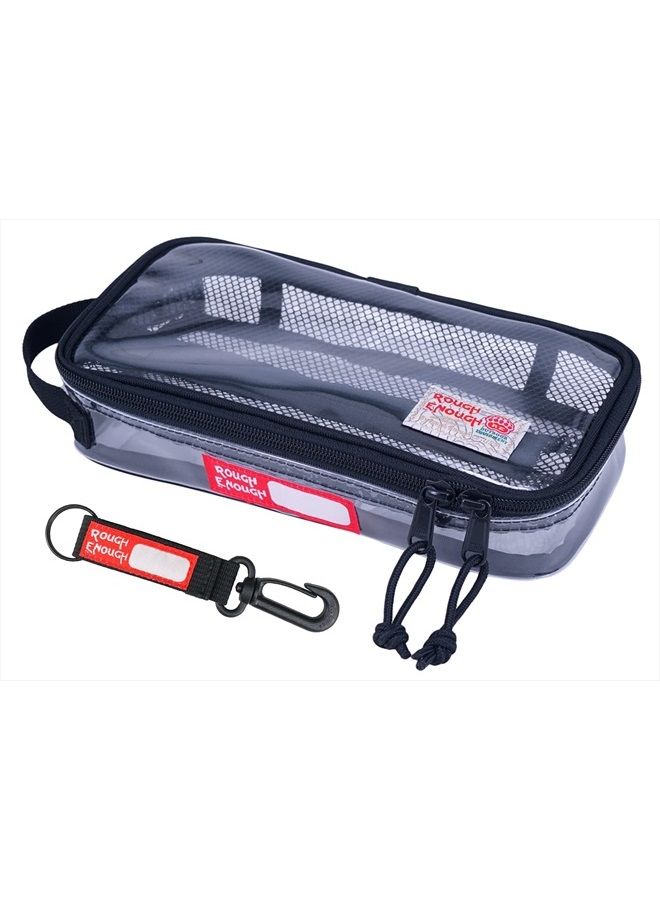 RE ROUGH ENOUGH حقيبة أدوات النظافة المعتمدة من TSA واضحة للسفر، حقيبة فرشاة الأسنان، حقيبة مجموعة الحلاقة، حقيبة تنظيم للرجال والنساء - Image 1