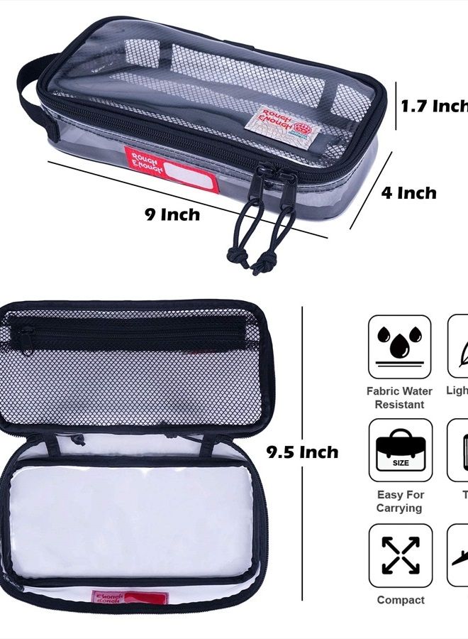 RE ROUGH ENOUGH حقيبة أدوات النظافة المعتمدة من TSA واضحة للسفر، حقيبة فرشاة الأسنان، حقيبة مجموعة الحلاقة، حقيبة تنظيم للرجال والنساء - Image 4