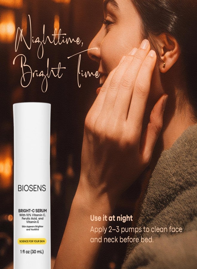 BIOSENS سيروم الوجه بيوسينس بفيتامين سي 10%، مضاد للشيخوخة ومفتح للبشرة مع حمض الفيروليك وفيتامين إي، يعزز الإشراقة والنضارة الشبابية، ويقلل البقع الداكنة وآثار عوامل الإجهاد الخارجية، 30 مل - Image 4
