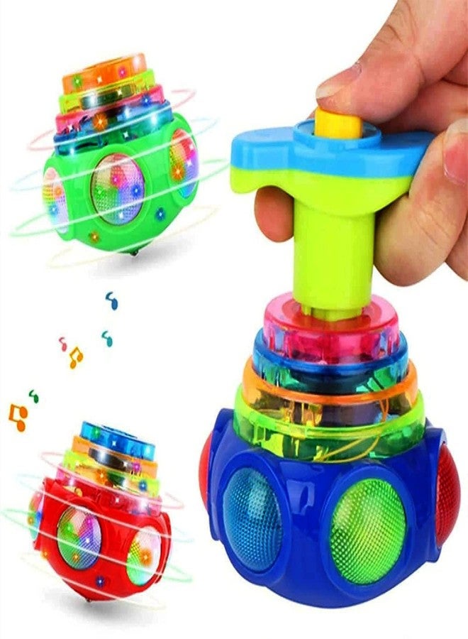 Velocious® Musical Spinning Top Toy with LED Light, Music Flash Light Lattoo for 3 Years Kids (Multicolor) - Image 1