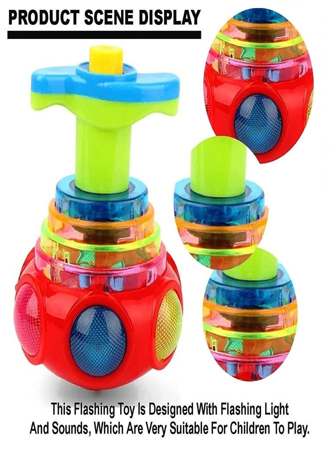 Velocious® Musical Spinning Top Toy with LED Light, Music Flash Light Lattoo for 3 Years Kids (Multicolor) - Image 2