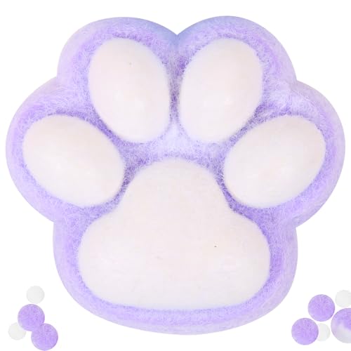 FauKait 1pcs Cat Paw Squishy Toy 5 in Big Cute Kawaii Fufu Squishies Sticky Cat Paw Fur Ball Super Soft Stress Relief Funny Fidget Toys Novelty Things Suitable for Adults Kids - Image 1