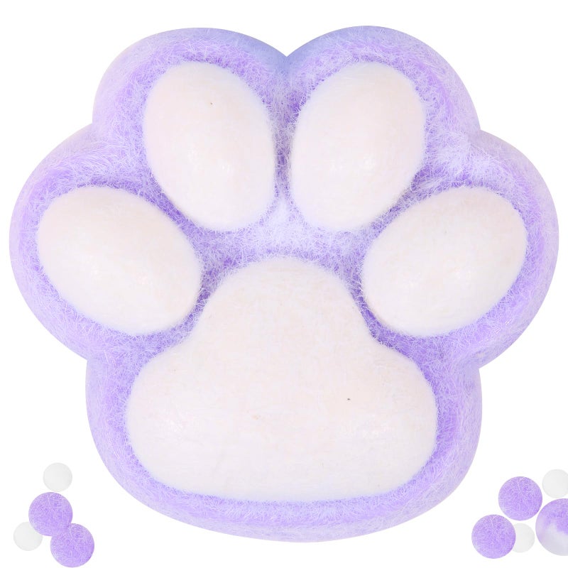 FauKait 1pcs Cat Paw Squishy Toy 5 in Big Cute Kawaii Fufu Squishies Sticky Cat Paw Fur Ball Super Soft Stress Relief Funny Fidget Toys Novelty Things Suitable for Adults Kids - Image 3