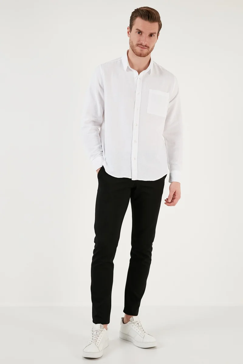 Buratti Cotton Regular Fit Single Pocket Shirt Men's Shirt CF24S128229