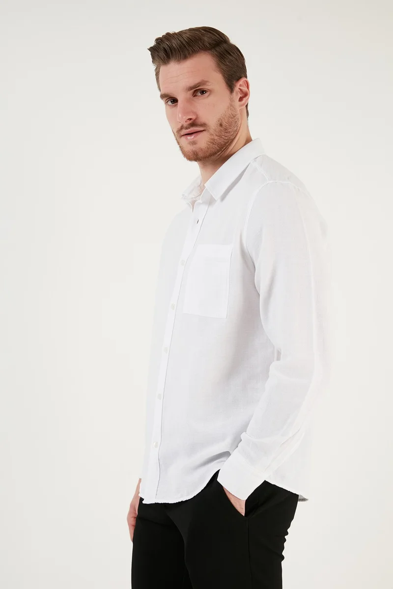 Buratti Cotton Regular Fit Single Pocket Shirt Men's Shirt CF24S128229