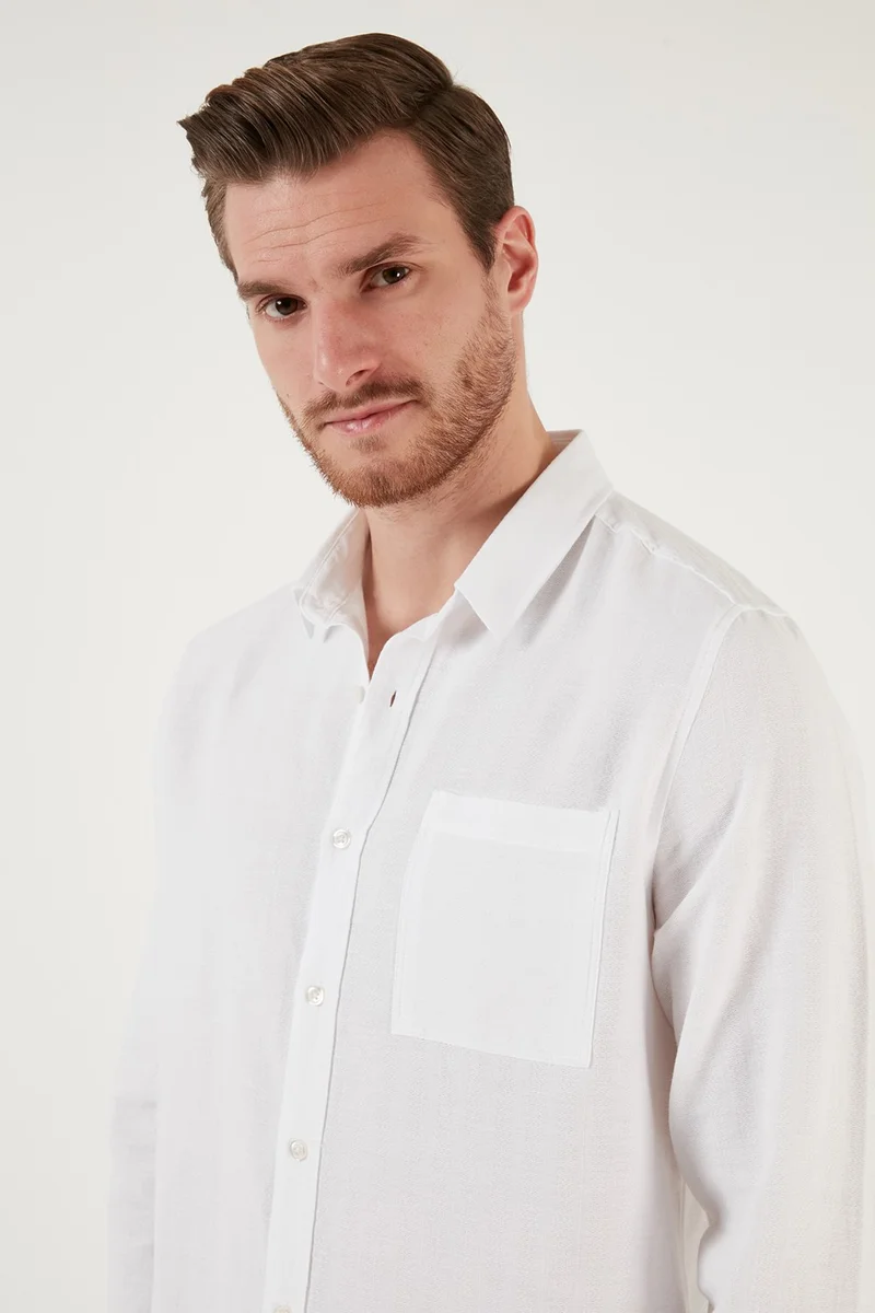 Buratti Cotton Regular Fit Single Pocket Shirt Men's Shirt CF24S128229