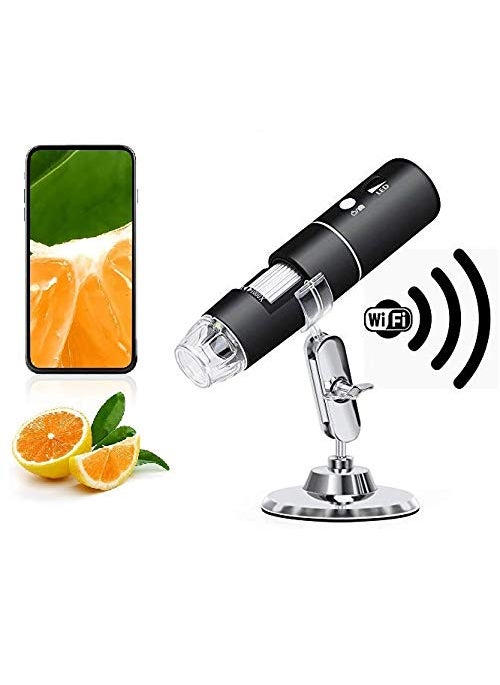 Microware Microware WiFi Digital Microscope 720p High Resolution Camera Builtin 8pc LED Lights with Luminescence Control Adjustable Focal Length for Students Engineers Artists Inquisitive Minds  - Image 1