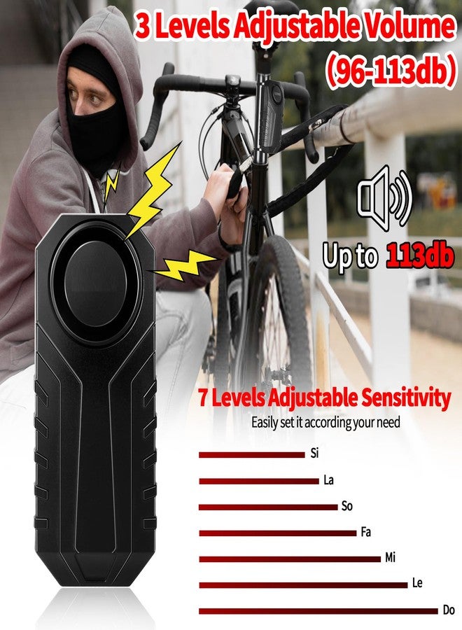 Elecphbo Anti Theft Burglar Bike Alarm with Remote, 110dB Wireless Anti-Theft Vibration Motorcycle Alarm, Door, Window & Vehicle Security Alarm System, Adjustable Sensitivity & Volume, Waterproof - Image 2