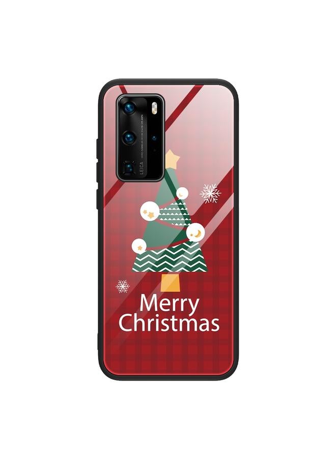 S-TOP Case For Huawei P40 Pro / P40 Pro+ Christmas Glass Phone Case - Image 1