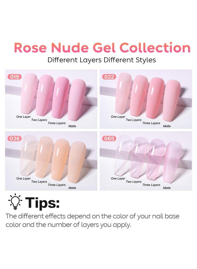 آيميلي طلاء أظافر جل شفاف طبيعي وردي شفاف من AIMEILI، مقاوم للماء، مقاوم للأشعة فوق البنفسجية، خالٍ من الهيمالايا، مجموعة من 4 قطع × 10 مل - مجموعة أدوات 17 - Image 3