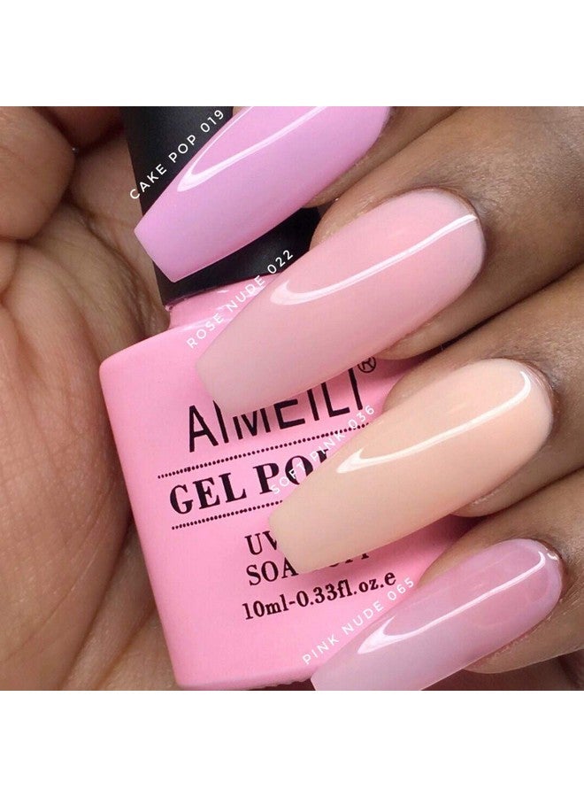 آيميلي طلاء أظافر جل شفاف طبيعي وردي شفاف من AIMEILI، مقاوم للماء، مقاوم للأشعة فوق البنفسجية، خالٍ من الهيمالايا، مجموعة من 4 قطع × 10 مل - مجموعة أدوات 17 - Image 4