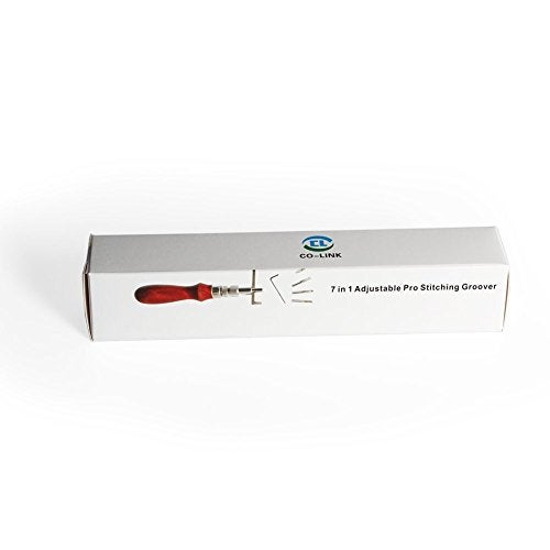 Co-link 7 in 1 Adjustable Pro Stitching Groover and Creasing Edge Beveler Leathercraft Sets to Sew & Crease Leather - Image 3