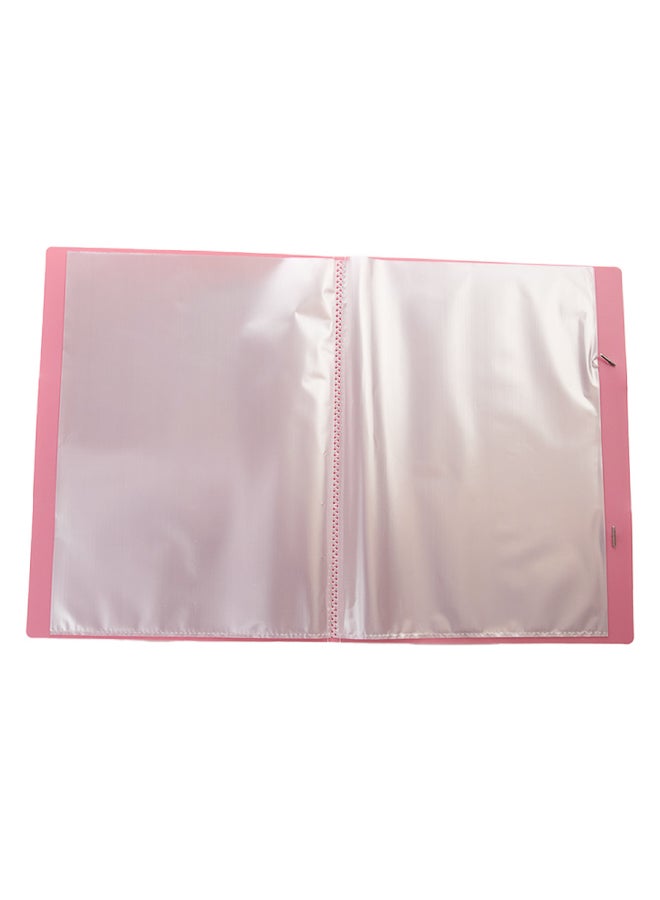 Donia A4 Pink Plastic Pocket File Folder, 20 Pockets with String Closure - Image 3