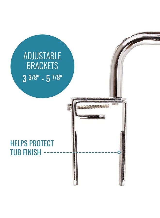 DMI DMI Chrome Plated Grab Bars For Bathtubs And Showers For Seniors For Bathtubs And Showers, Adjustable Bathtub Rail Safety Grab Bars, Rust-resistant, 250 Lb Capacity, Textured Non-Slip Handle, 3.3-5.8"  - Image 4