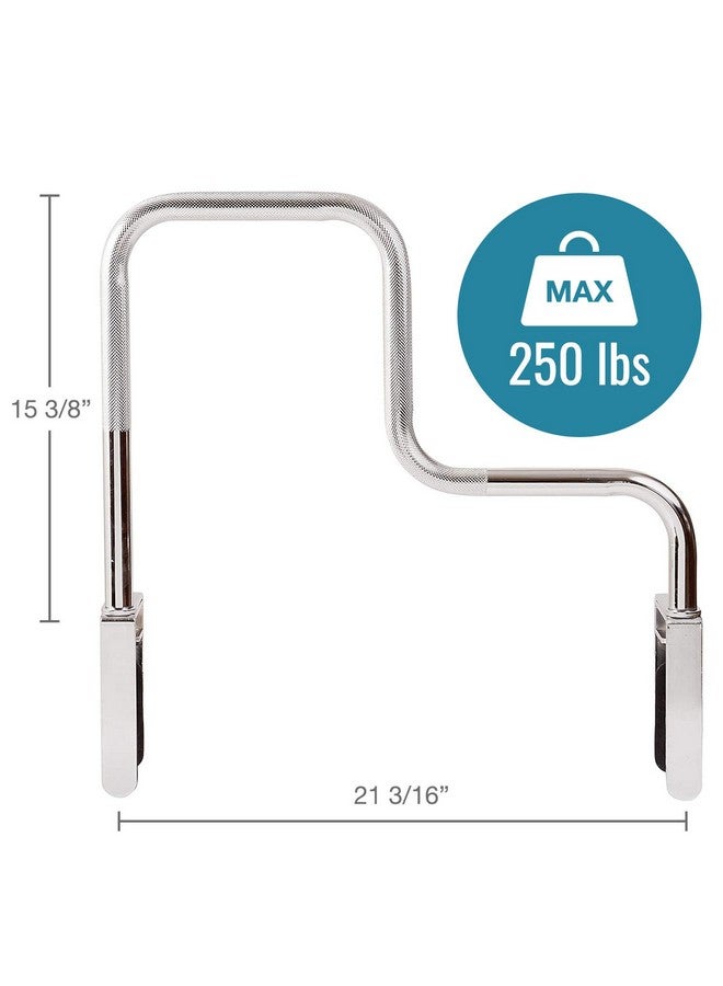 DMI DMI Chrome Plated Grab Bars For Bathtubs And Showers For Seniors For Bathtubs And Showers, Adjustable Bathtub Rail Safety Grab Bars, Rust-resistant, 250 Lb Capacity, Textured Non-Slip Handle, 3.3-5.8"  - Image 2