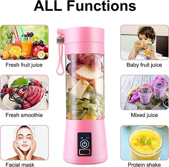 PATTAR Portable Blender for Smoothie Milk Shakes Crushing Ice and Juices USB Rechargeable Personal Blender Machine for Kitchen with 2000 mAh Rechargeable Battery 150 Watt Motor 380 ML - Image 5