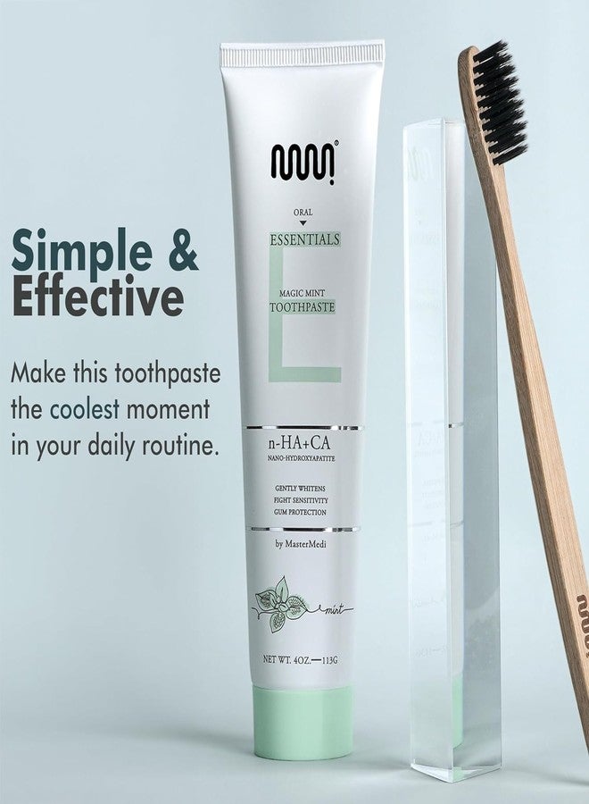 MasterMedi Nano Hydroxyapatite Toothpaste with Xylitol - Fluoride & SLS Free, Remineralizing Formula for Whitening, Sensitive Teeth, Enamel Repair & Strength, Magic Mint, 4 oz (Pack of 2) - Image 2