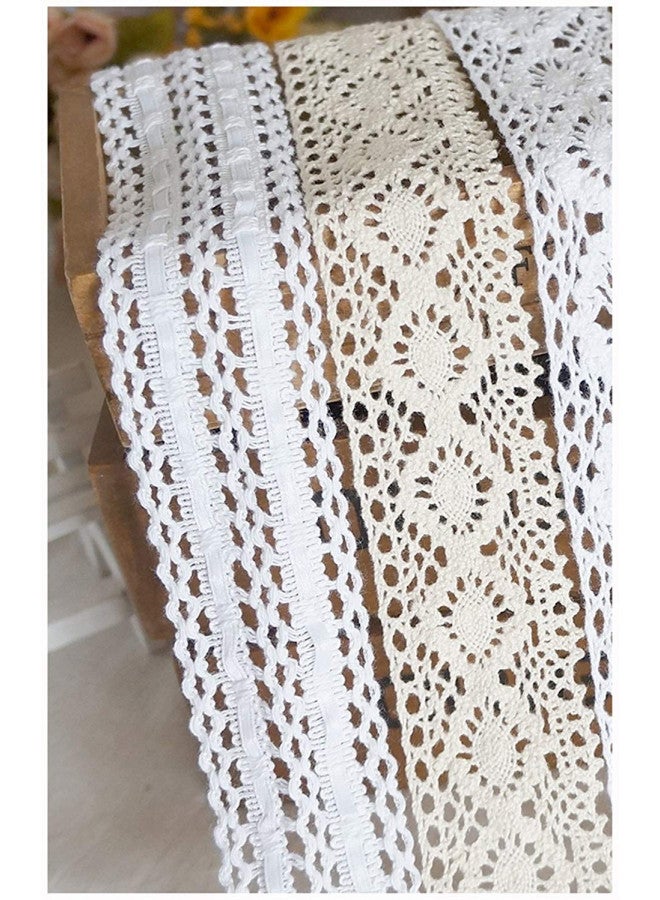 RayLineDo 20 Meters Assorted Vintage Style Lace Ribbon Trim Bridal Wedding Scalloped Edge Crochet Lace DIY Sewing Accessory Collection C - Image 4