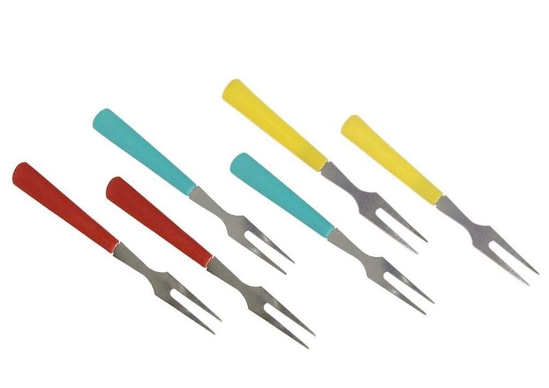 Entisia Small Fruit Fork - Stainless Steel Fork Set of 10 Pcs with Colorful Plastic Handle for Vegetable Slad, Fruits, Cake, Dessert, Ideal for Kids Lunch Box, Dining Table, Kitchen & Restaurant - Image 2