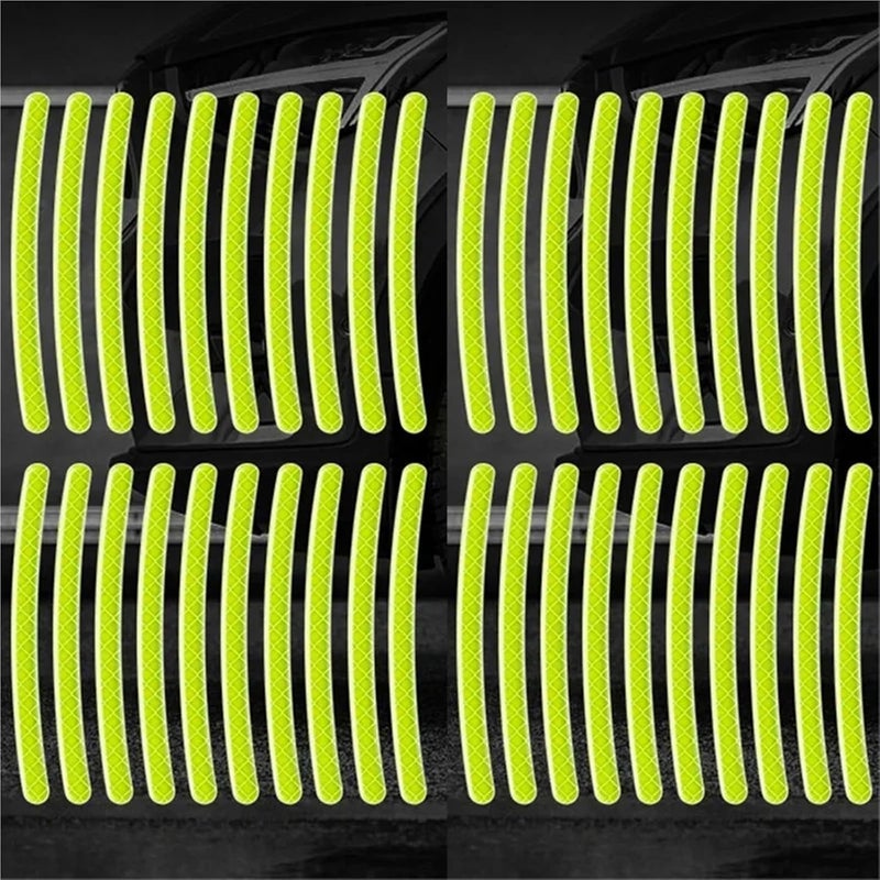 120Pcs Colorful Reflective Strips Car Motorcycle Wheel Hub Stickers Styling Decal Sticker Auto Moto Decor Decals Accessories(Ivory) - Image 2