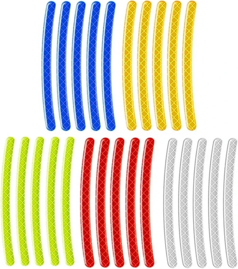 120Pcs Colorful Reflective Strips Car Motorcycle Wheel Hub Stickers Styling Decal Sticker Auto Moto Decor Decals Accessories(Ivory) - Image 1