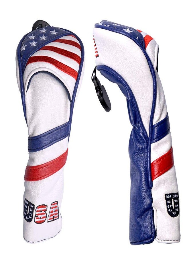 GOOACTION USA Golf Club 3 5 Fairway Wood Headcover American Stars and Stripes Flag Synthetic Leather Patriotic Head Covers Protector - Image 1