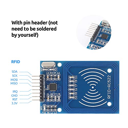 SunFounder Reader Module Kit Mifare RC522 Reader Module with S50 White Card and Key Ring Compatible with Arduino Raspberry Pi - Image 3