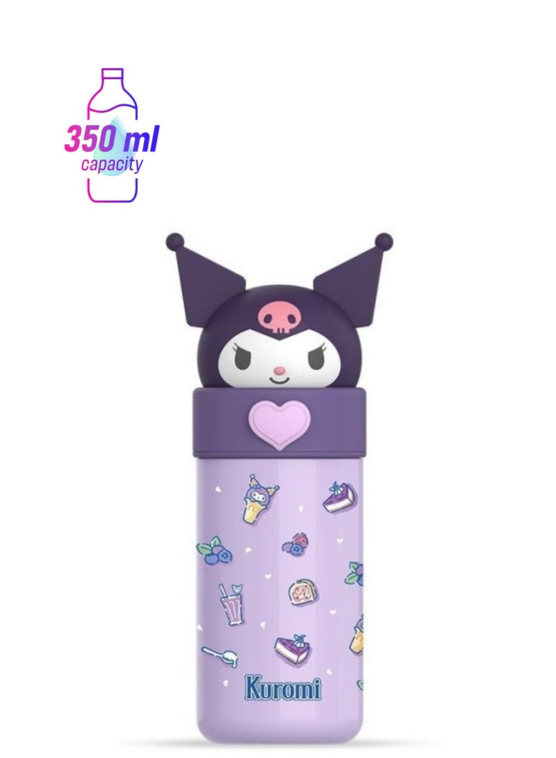 GGEROU Kids Water Bottle Insulated Stainless Steel Reusable Tumbler for Toddlers Boys Girls Cartoon Vacuum Thermos Cup Womens Water Bottles for Hot or Cold Drinks Travel School Home 350ml - Image 1