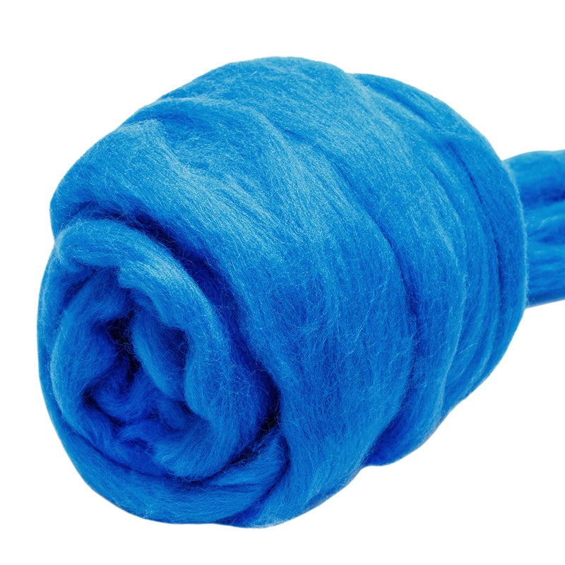 353oz Wool Roving Yarn Fiber Roving Wool Top Wool Felting Supplies Chunky Yarn Spinning Wools Roving for Needle Felting Wet DIY Hand Spinning Light Blue