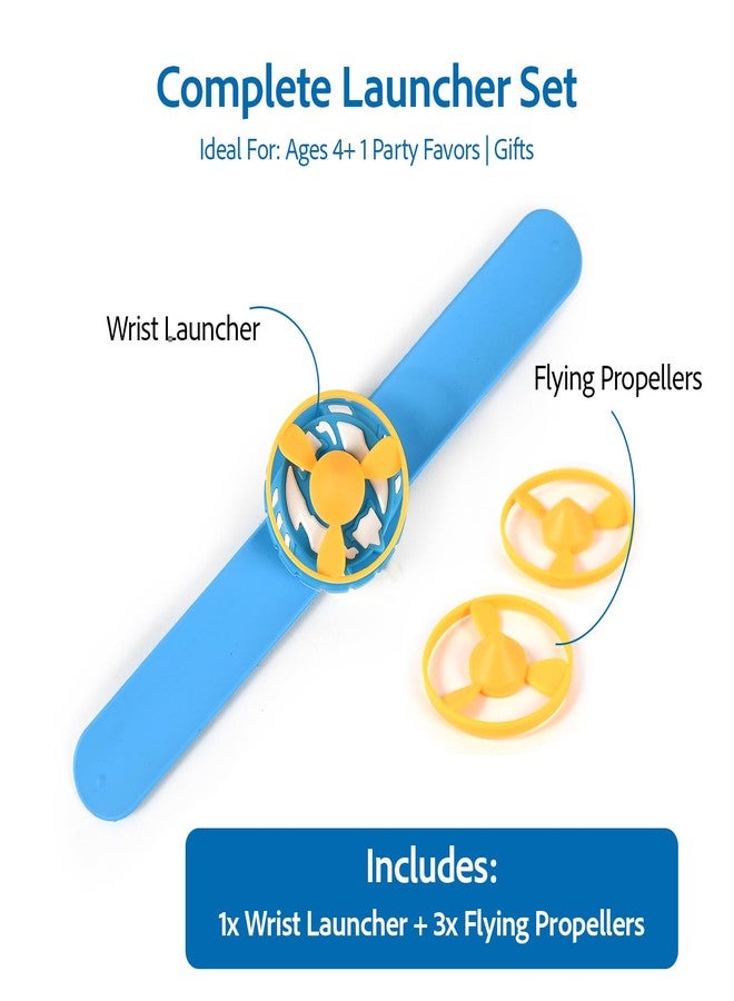 KolorFish Indoor Outdoor Play Spinning and Flying Disc Slap Wristband Disc Launcher Slap Band with Frisbee Toys for Kids (Blue) - Image 5