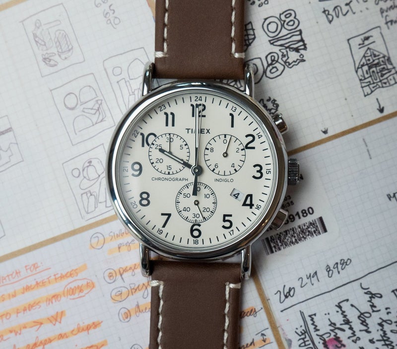 Barton Watch Bands أشرطة ساعة بارتون جلد طبيعي سريع الإطلاق، جلد سادل/خياطة بيضاء من الكتان، 22 مم - Image 5