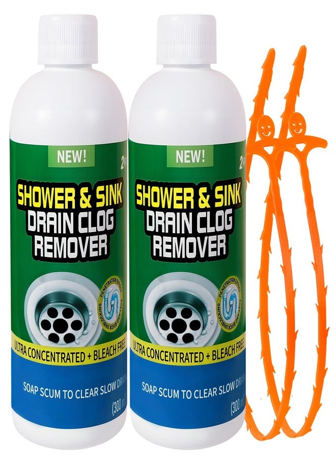 MineeCozee Drain Cleaner Clog Remover Liquid: Sink Kitchen Bathroom Shower Drain Cleaning Solution - Safe for Household Pipes Prevents Build-Up (2 Pcs) - Image 1