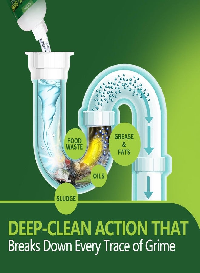 MineeCozee Drain Cleaner Clog Remover Liquid: Sink Kitchen Bathroom Shower Drain Cleaning Solution - Safe for Household Pipes Prevents Build-Up (2 Pcs) - Image 3