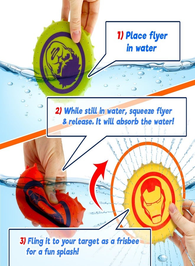 JA-RU Marvel Avengers & Spiderman Water Frisbee Soaker (1 Frisbee Assorted) Rubber Disc Water Toys for Kids & Adult. Outdoor Pool & Beach Ball Games. Cool Summer Toy. Stocking Stuffers. 6814-1 - Image 5