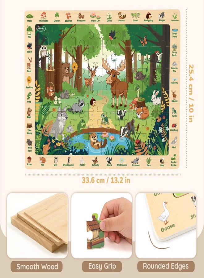 Joyreal Wooden Puzzles for Kids Ages 4-6, 4 x 60 Piece Search and Find Puzzles for Toddlers 3-5, Educational Animal Learning Toys, Birthday Gifts for 3 4 5 6 Year Old Boys Girls - Image 5