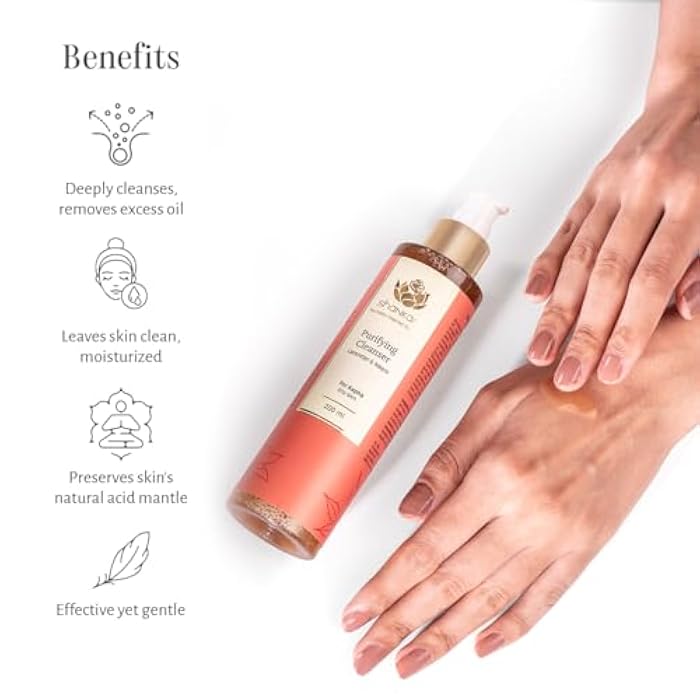 Shankara Purifying Cleanser for Women with Lavender, Witch Hazel, and Olive Leaf – Perfect Facial Cleanser for Removing Makeup, Dirt, and Excess Oil (200ML/1 Bottle) - Image 3