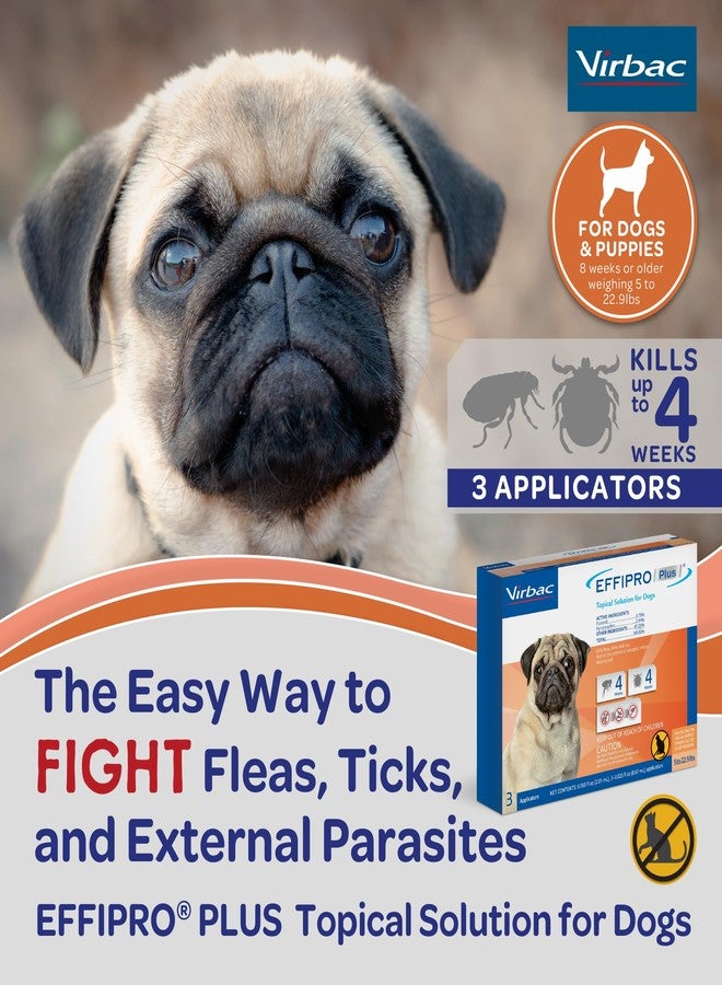 Virbac Effipro Plus Topical Solution for Dogs - Dog Flea and Tick Treatment for Small Dogs (5-22.9lbs), 3 Doses, Waterproof Topical Prevention - Image 4