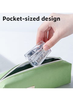 Deli Deli Nusign ENS083F Clear Mini Stapler with 640 Staples, 12-Sheet Capacity, Shatterproof PC Shell & Anti-Slip Base - Office Desk Organizer  - Image 3