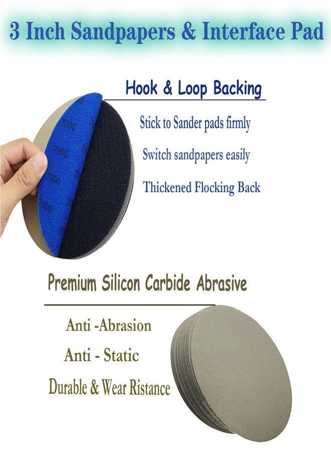AutKerige 3 Inch Sanding Discs, 600-5000 Grit Premium Silicon Carbide Sandpaper with 1 Interface Pad, 40pcs Wet Dry Hook and Loop Sand Paper for Wood Metal or Auto - Image 5