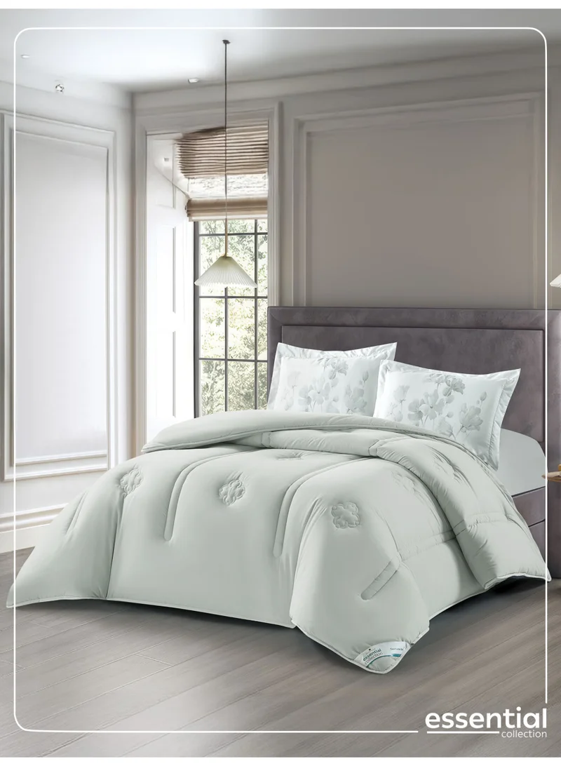 Donetella Bedding Comforter Set, King Size 260x240 cm - 3-Pcs Digital Print Quilted Bed Set, Microfiber Fabric - 1 Comforter And 2 Pillow Shams