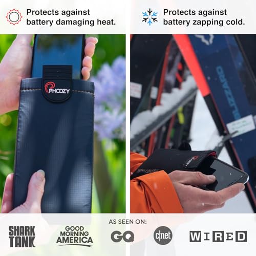 PHOOZY XP3 Thermal Phone Case with Patented Chromium Barrier - Insulated Pouch Extends Battery Life 4X in Hot Weather - Military-Grade Protection for Outdoor Adventures - Large Black - Image 2