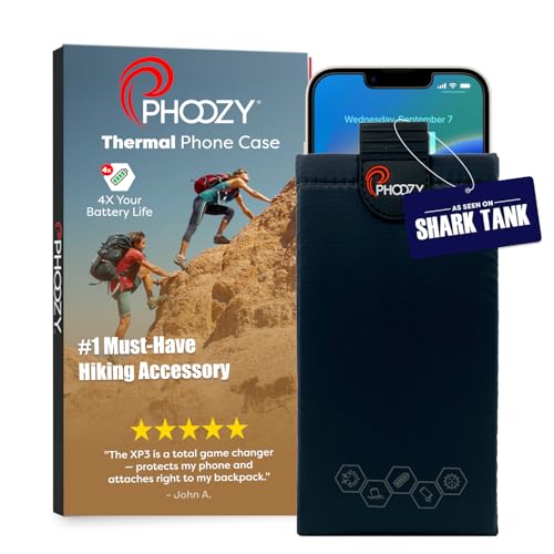 PHOOZY XP3 Thermal Phone Case with Patented Chromium Barrier - Insulated Pouch Extends Battery Life 4X in Hot Weather - Military-Grade Protection for Outdoor Adventures - Large Black - Image 1