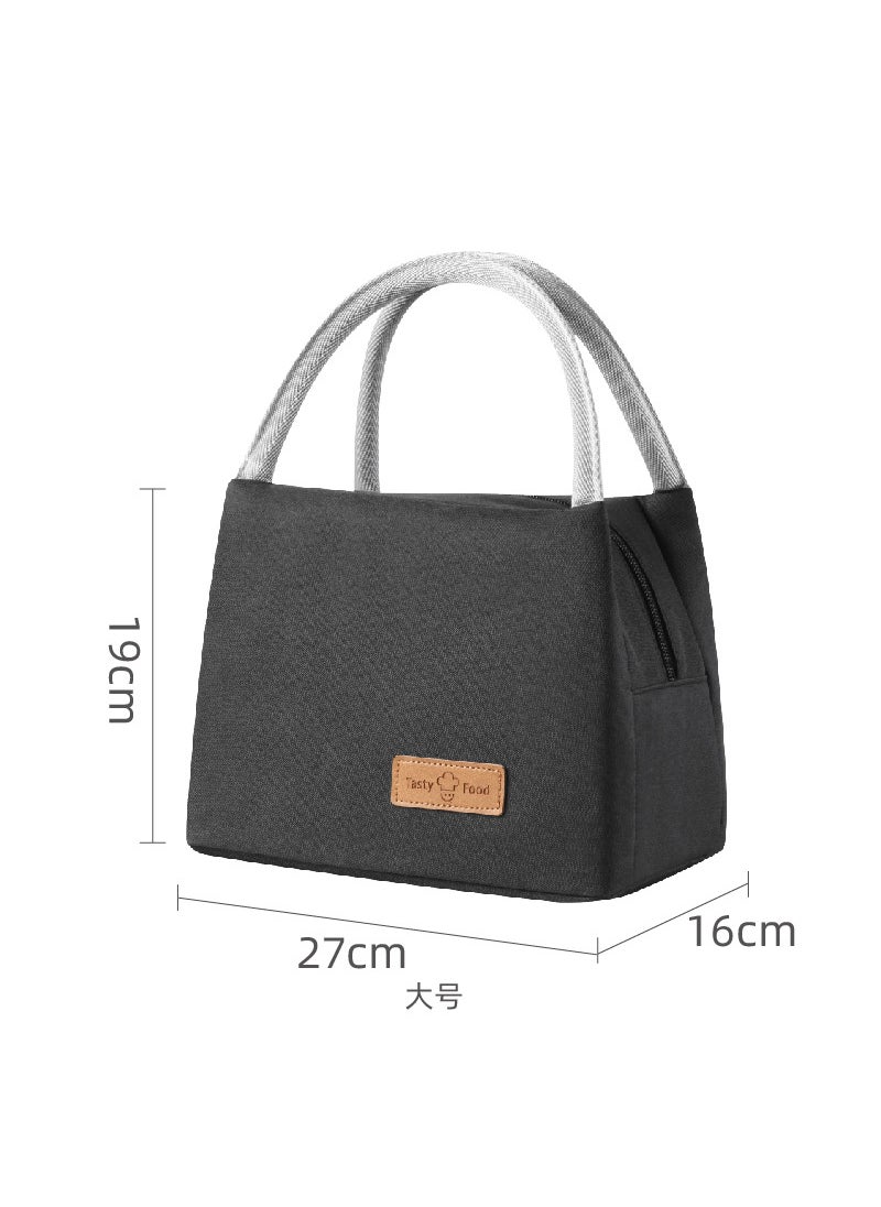 Generic Thickened Oxford Lunch Bag Insulated Tote Black large 