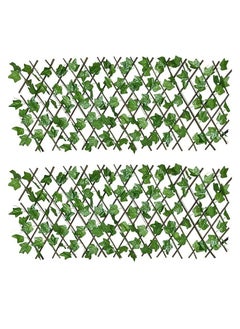 Generic Expandable Artificial Green Leaf Fence for Wall and Garden Decoration - Eco-Friendly Wood Frame - Green  - Image 1