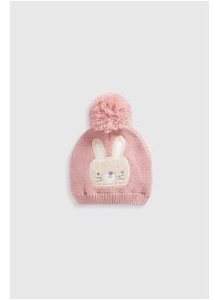 mothercare Pink Bunny Beanie Baby Hat  - Image 1
