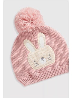 mothercare Pink Bunny Beanie Baby Hat  - Image 2