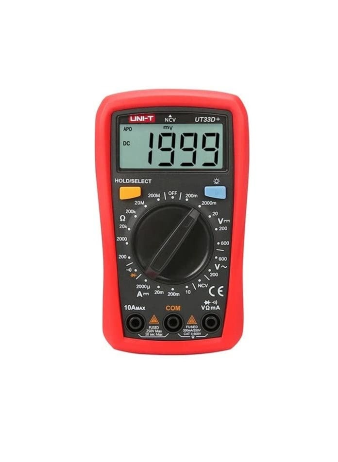 UNI-T UT33D+ Digital Multimeter Auto Range Palm Size AC DC Voltmeter Ammeter Resistance Capatitance Tester - Image 3