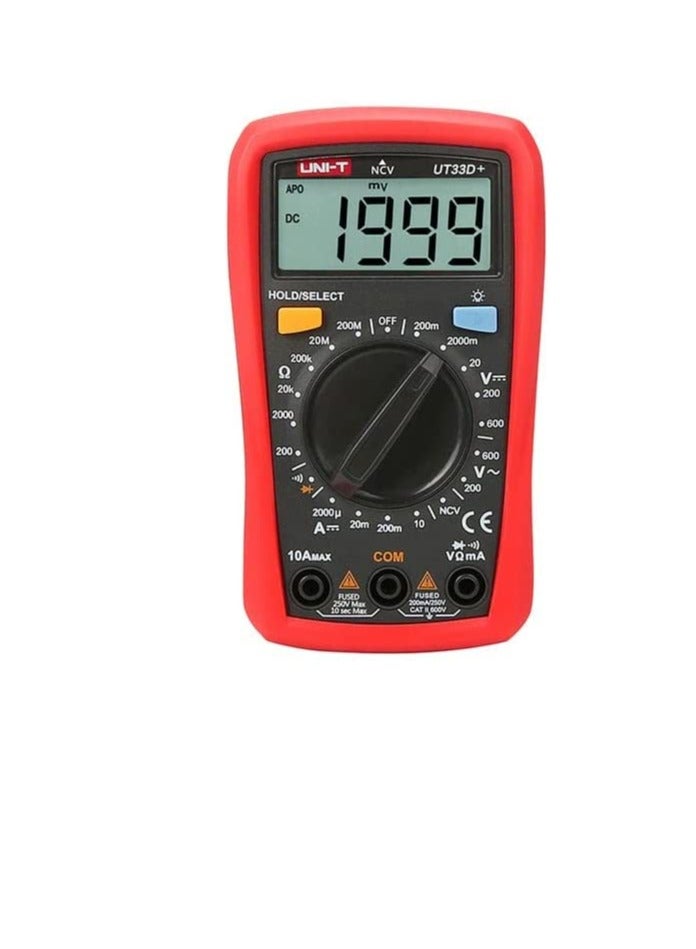 UNI-T UT33D+ Digital Multimeter Auto Range Palm Size AC DC Voltmeter Ammeter Resistance Capatitance Tester - Image 2