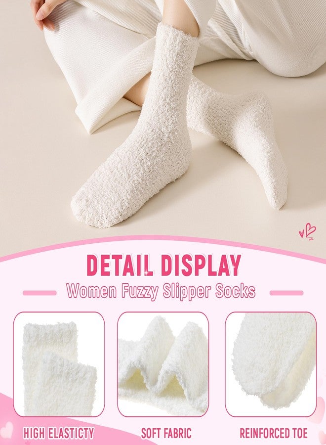 Eocom Womens Fuzzy Socks Warm Fluffy Winter Cozy Thick Plush Slipper Comfy Christmas Socks 5 Pairs(Black/Grey/Brown/White/Khaki) - Image 4
